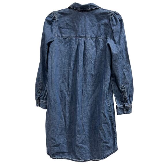 Madewell denim Blue Jean puff-sleeve shirtdress SZ XS - Picture 5 of 6
